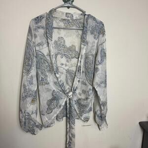 Mystree Size S Women's Boho Wrap‎ Blouse with Floral Print